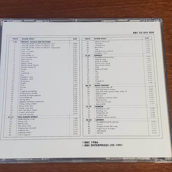 BBC Sound Effects Library Comedy Fantasy Humor Disc 8  CD 1991 - Picture 2 of 3